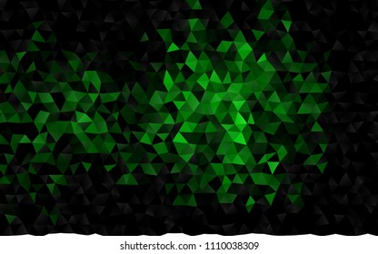 Dark Green vector abstract polygonal background. Triangular geometric sample with gradient.  The completely new template can be used for your brand book.