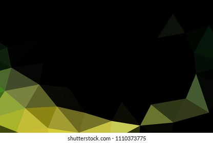 Dark Green vector abstract polygonal abstract polygonal. Triangular geometric sample with gradient.  A completely new design for your business.