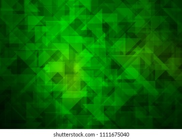 Dark Green vector abstract polygonal abstract polygonal. An elegant bright illustration with gradient. The best triangular design for your business.