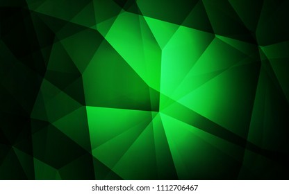 Dark Green vector abstract polygonal template. A completely new color illustration in a polygonal style. Brand new design for your business.