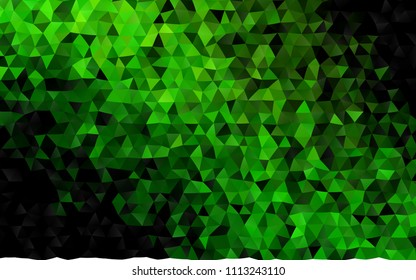 Dark Green vector abstract polygonal background. Shining illustration, which consist of triangles. A completely new design for your business.