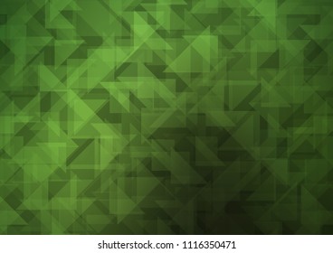 Dark Green vector abstract polygonal layout. Modern geometrical abstract illustration with gradient. Triangular pattern for your business design.