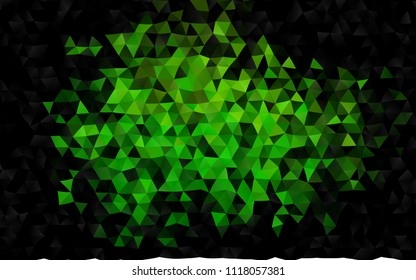 Dark Green vector abstract polygonal template. A vague abstract illustration with gradient. The elegant pattern can be used as part of a brand book.