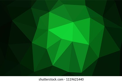 Dark Green vector abstract polygonal template. Colorful abstract illustration with gradient. The best triangular design for your business.