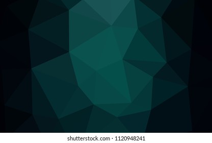 Dark Green vector abstract polygonal template. Geometric illustration in Origami style with gradient.  A completely new design for your leaflet.