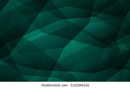Dark Green vector abstract polygonal background. Creative illustration in halftone style with triangles. A new texture for your web site.