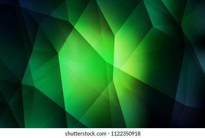 Dark Green vector abstract polygonal background. Elegant bright polygonal illustration with gradient. New template for your brand book.