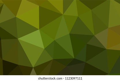 Dark Green vector abstract polygonal background. Shining polygonal illustration, which consist of triangles. Brand new style for your business design.