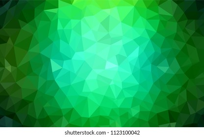 Dark Green vector abstract polygonal template. Glitter abstract illustration with an elegant triangles. Template for cell phone's backgrounds.