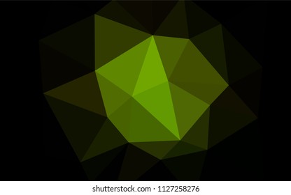 Dark Green vector abstract polygonal background. Shining colorful illustration with triangles. Triangular pattern for your design.