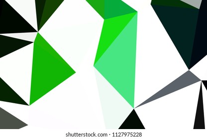 Dark Green vector abstract polygonal pattern. Creative illustration in halftone style with triangles. A new texture for your web site.