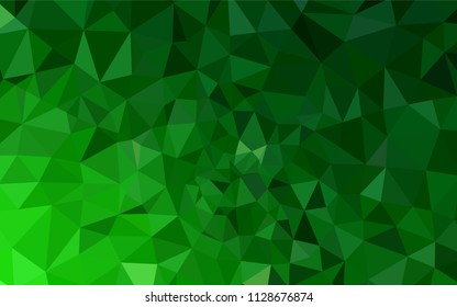 Dark Green vector abstract polygonal template. Colorful illustration in polygonal style with gradient. Completely new template for your banner.