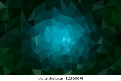 Dark Green vector abstract polygonal background. Shining colorful illustration with triangles. Best triangular design for your business.