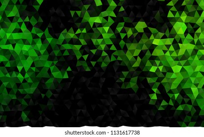 Dark Green vector abstract polygonal template. A vague abstract illustration with gradient. Triangular pattern for your business design.