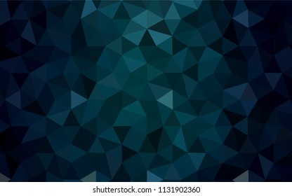 Dark Green vector abstract polygonal pattern. Shining colorful illustration with triangles. Best triangular design for your business.