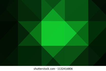 Dark Green vector abstract polygonal template. Elegant bright polygonal illustration with gradient. A completely new template for your business design.