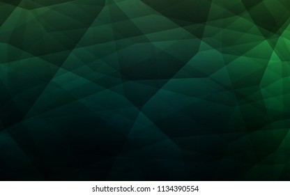 Dark Green vector abstract polygonal pattern. A completely new color illustration in a polygonal style. Best triangular design for your business.