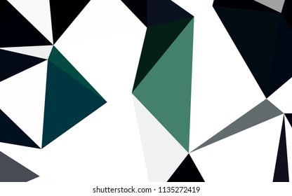 Dark Green vector abstract polygonal template. Colorful illustration in abstract style with triangles. Polygonal design for your web site.