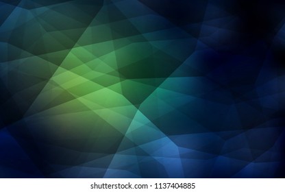 Dark Green vector abstract polygonal template. Colorful abstract illustration with triangles. Brand new style for your business design.