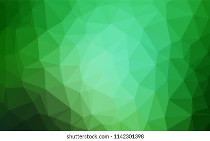 Dark Green vector abstract polygonal cover. Creative geometric illustration in Origami style with gradient. Brand new design for your business.