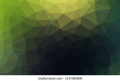 Dark Green vector abstract polygonal texture. Colorful abstract illustration with gradient. The best triangular design for your business.