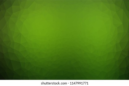 Dark Green vector abstract polygonal cover. Creative geometric illustration in Origami style with gradient. The elegant pattern can be used as part of a brand book.