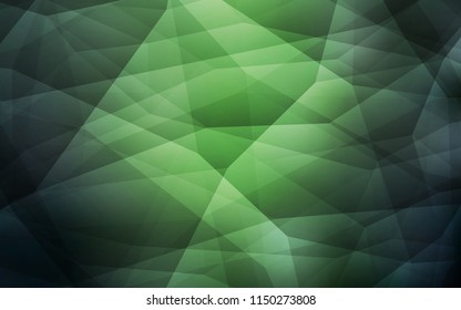 Dark Green vector abstract polygonal pattern. Glitter abstract illustration with an elegant triangles. Triangular pattern for your design.