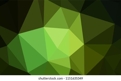 Dark Green vector abstract polygonal template. Shining polygonal illustration, which consist of triangles. A new texture for your web site.