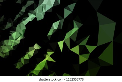 Dark Green vector abstract polygonal texture. Colorful abstract illustration with gradient. The polygonal design can be used for your web site.