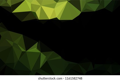 Dark Green vector abstract polygonal cover. Brand new colored illustration in blurry style with gradient. The polygonal design can be used for your web site.