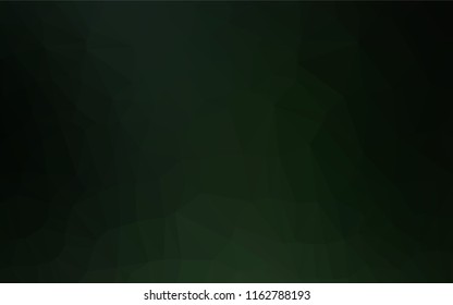 Dark Green vector abstract polygonal texture. Shining illustration, which consist of triangles. The textured pattern can be used for background.