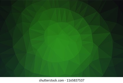 Dark Green vector abstract polygonal texture. Brand new colored illustration in blurry style with gradient. Brand new style for your business design.