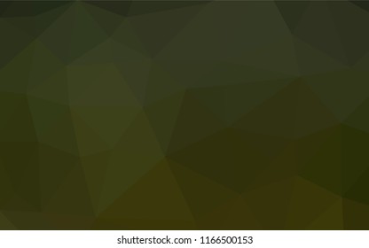 Dark Green vector abstract polygonal layout. Shining illustration, which consist of triangles. The elegant pattern can be used as part of a brand book.