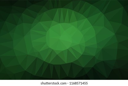 Dark Green vector abstract polygonal layout. A completely new color illustration in a vague style. Triangular pattern for your business design.