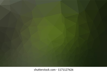Dark Green vector abstract polygonal texture. Brand new colored illustration in blurry style with gradient. The best triangular design for your business.