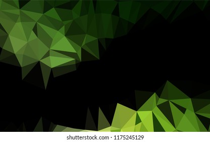 Dark Green vector abstract polygonal texture. A completely new color illustration in a vague style. Brand new design for your business.