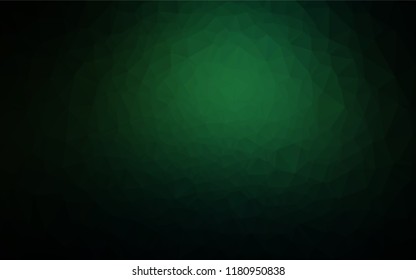 Dark Green vector abstract polygonal texture. Shining illustration, which consist of triangles. The completely new template can be used for your brand book.