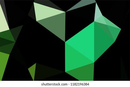 Dark Green vector abstract polygonal cover. A completely new color illustration in a vague style. The best triangular design for your business.