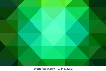 Dark Green vector abstract polygonal pattern. A sample with polygonal shapes. Brand new design for your business.