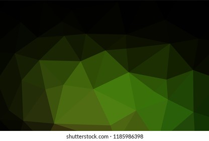 Dark Green vector abstract polygonal cover. Colorful abstract illustration with gradient. The best triangular design for your business.