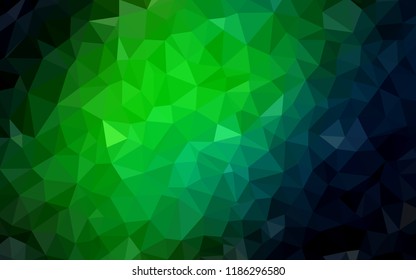 Dark Green vector abstract polygonal background. Modern abstract illustration with triangles. Textured pattern for your backgrounds.