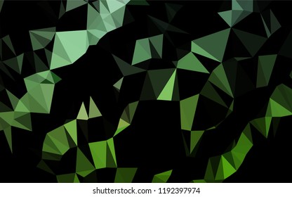Dark Green vector abstract polygonal texture. A vague abstract illustration with gradient. The polygonal design can be used for your web site.