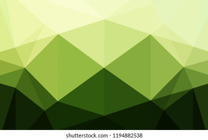 Dark Green vector abstract polygonal layout. Shining illustration, which consist of triangles. The textured pattern can be used for background.