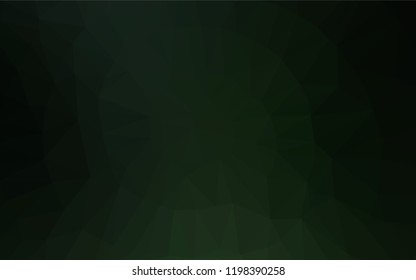 Dark Green vector abstract polygonal texture. An elegant bright illustration with gradient. The best triangular design for your business.