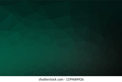 Dark Green vector abstract polygonal layout. Creative illustration in halftone style with gradient. A new texture for your design.