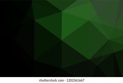 Dark Green vector abstract polygonal cover. Creative illustration in halftone style with gradient. Brand new design for your business.