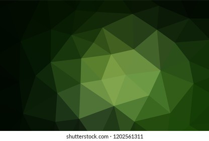 Dark Green vector abstract polygonal texture. Brand new colored illustration in blurry style with gradient. The textured pattern can be used for background.