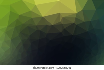 Dark Green vector abstract polygonal cover. A completely new color illustration in a vague style. The best triangular design for your business.