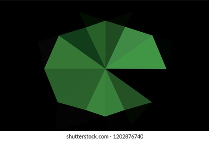 Dark Green vector abstract polygonal cover. Shining illustration, which consist of triangles. A completely new template for your business design.