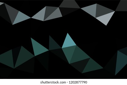 Dark Green vector abstract polygonal texture. A sample with polygonal shapes. The best triangular design for your business.